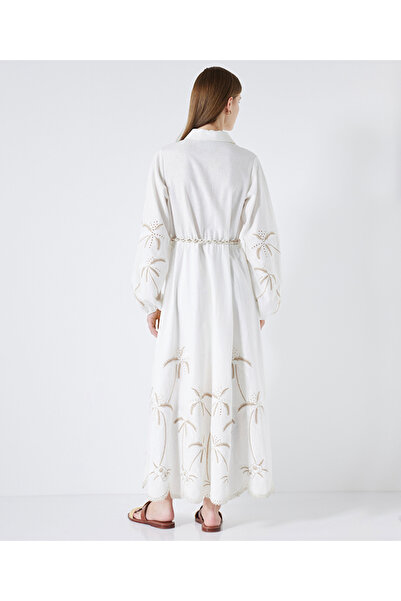 İpekyol Embroidered Palm Shirt Dress