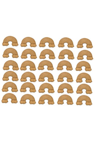 M&T WORKSHOP 30'lu Paket Ahşap Boyama Gökkuşağı Bulutlar Mandala Çocuk Etkinl...