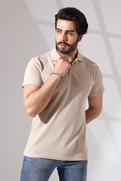 Burlu Men's Polo Neck Short Sleeve Summer T-Shirt