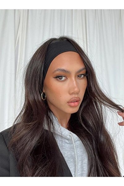 YuChic Women's 2-Piece Cotton Flexible Black and White Hair Band Set