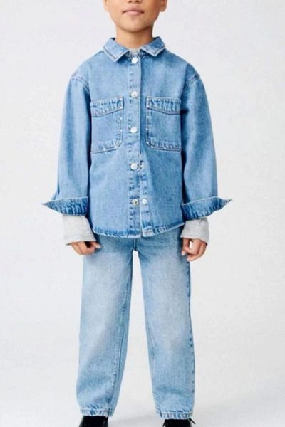 Kidmark Çocuk Modası Girl's Stone Detailed Denim Bottom-Top Set