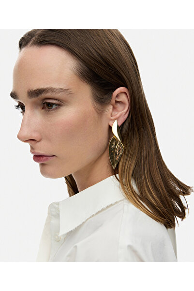 İpekyol Çift renkli yaprak küpe