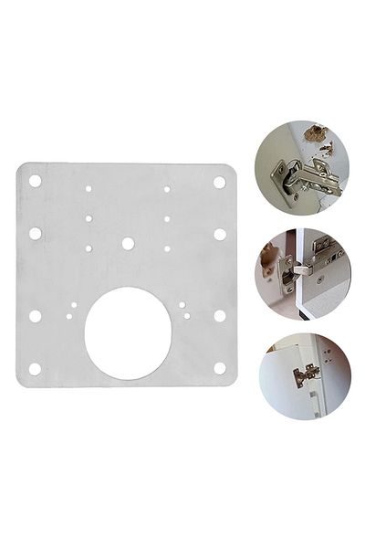 Monte Lua 2 Pieces, Furniture Hinge Repair Bracket Kit, Cabinet Hinge, Repair Sheet, Stainless Steel,