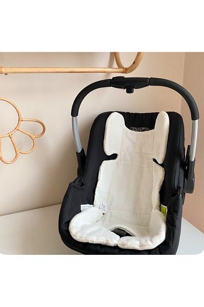 tontirik Muslin Stroller Cushion - Ecru