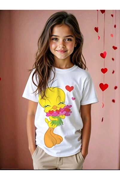 FAVORİST Βαμβακερό μπλουζάκι με στάμπα Hearts Crew Neck