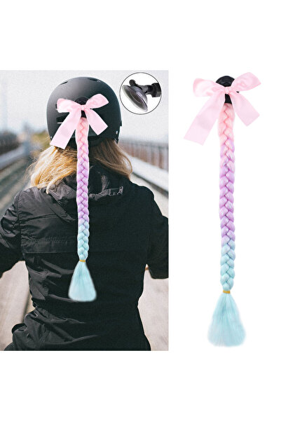 TAM TARZ Cască de motocicletă coadă de cal împletită argintie / Acm25s