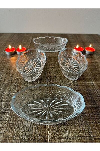 ORTAKÖY CENNETİ 6Th Glass Snack Bowl 14, cm 6 Pieces Suitable for Stylish Presentation and Use for Service