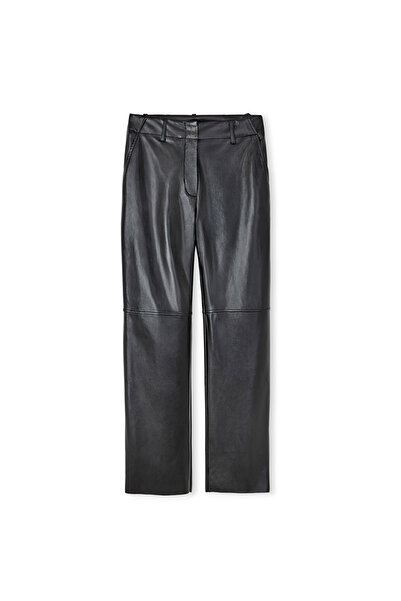 İpekyol Deri görünümlü straight fit pantolon