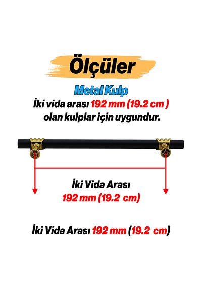 Badem10 Eylül Mobilier Bucătărie Sertar Dulap Mânere Dulap Mâner Capac Mâner Negru Aur 192 Mm Mâner Metal