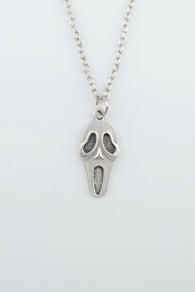 Bu Farklı Scream - Çığlık Gümüş Kaplama Düz Zincir Kolye