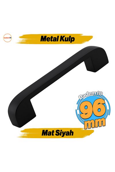Badem10 Zehra 96 Mm Mobilier Metal Negru Bucătărie Sertar Dulap Dulap Mâner 9,6 Cm