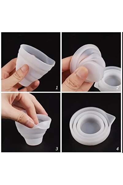 NorthAK Epoxy Silicone Measuring Cup 250ml Foldable, Scented Stone Candle