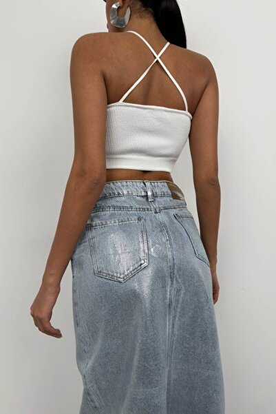 Butik Eyesof Window Detail Ribbed Crop