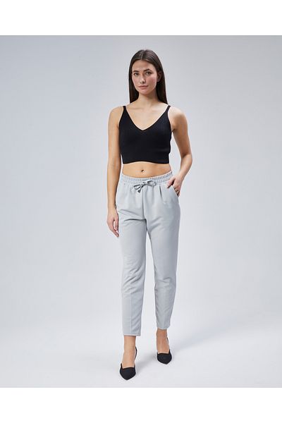 ADEL MODA Elastic Waist Crepe Trousers