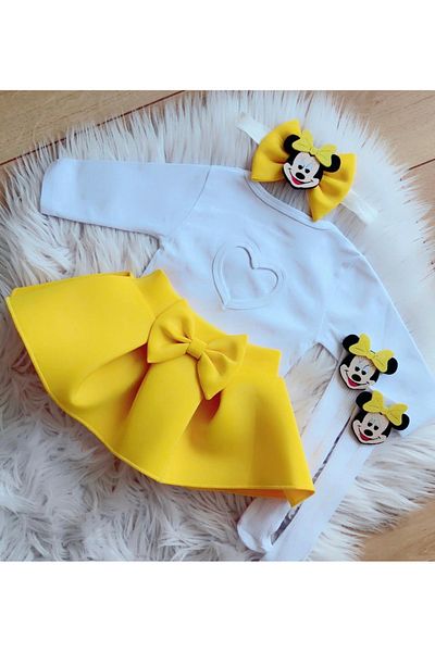 Kokosh kidss Girl Yellow Skirt Special Day Set