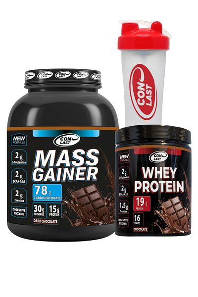Conlast Mass Gainer 3000g Chocolate Whey 400g Shaker