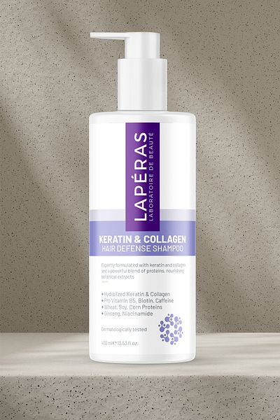 LAPERAS Collagen and Keratin Anti-Hair Loss Fast Hair Growth Plumping Repair Shampoo 2 Pack