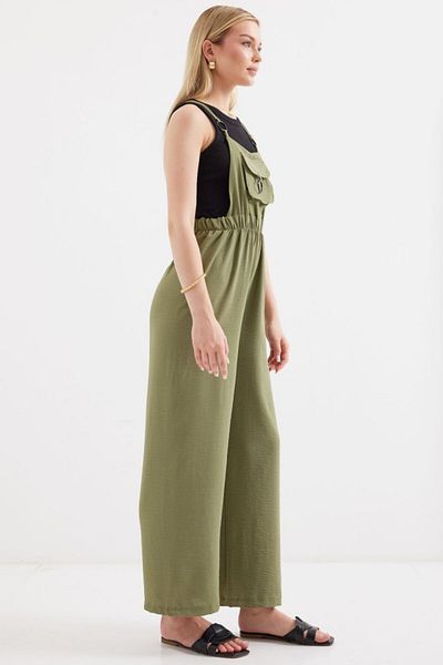 JANES 7023 Strappy Gardener Jumpsuit - Khaki