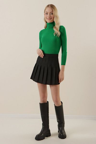 modaserdem 10311 Turtleneck Sweater - D.Green