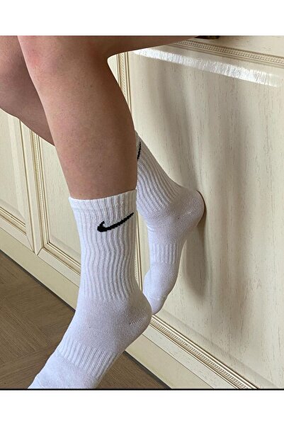 Nike 3 Pack White Unisex Socks for Training or Daily (Long)