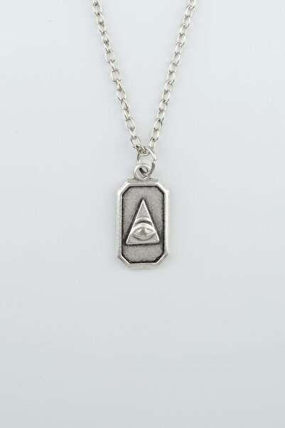 Bu Farklı İlluminati Sembol Göz Erkek Kadın Kolye Antik Gümüş Kaplama - 60 Cm...