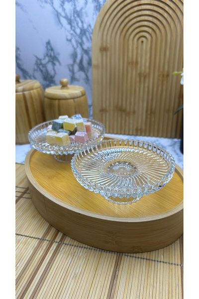 ORTAKÖY CENNETİ 3 Pieces of 13X5Cm Glass Lokum Presentation Chair
