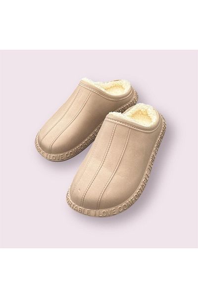 AkınalBella unisex καμήλα με εσωτερική γούνα ελαφριά σόλα γραφείου σπιτιού καθημερινές παντόφλες