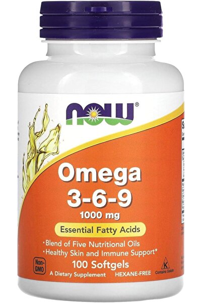 Now Foods Omega 3-6-9 Vitamin, 1000 Mg 100 Softgels