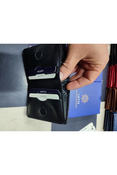 Lutti Magnetic Genuine Leather Card Holder Wallet