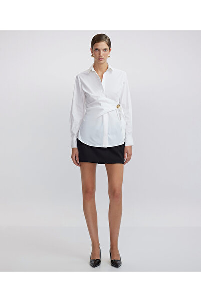 İpekyol Metal aksesuarlı poplin gömlek