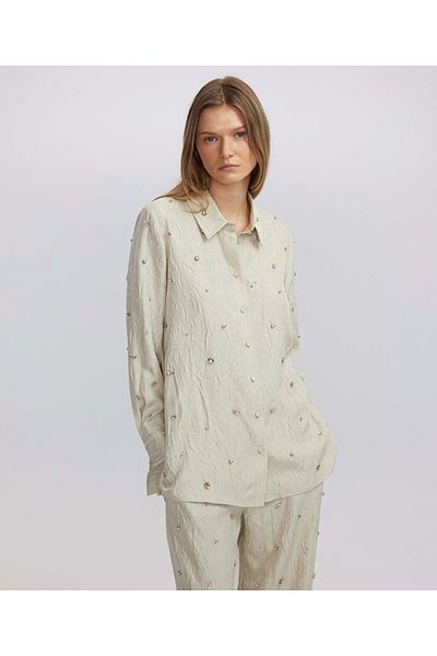 İpekyol Embroidered Textured Shirt
