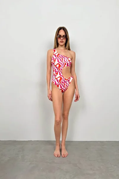 Kokosh moda One Shoulder Patterned Mayokini