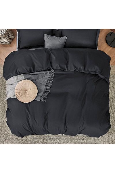 sedali home Set cuvertură de pilota dublă neagră (Husă de pilota 2 fețe de pernă)