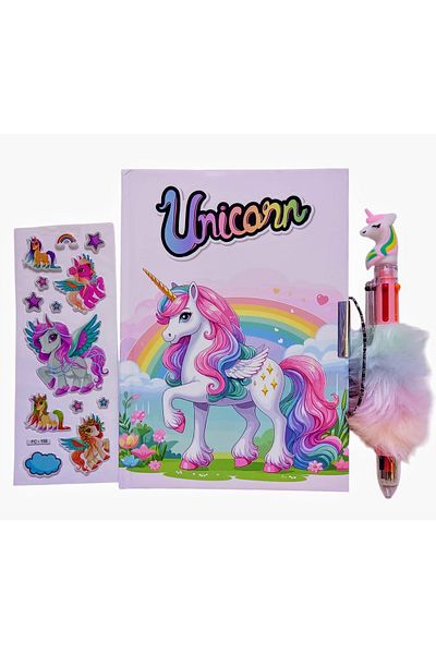 izmir yazici servis Gift Unicorn Locked Souvenir and Diary Notebook + Micro Licensed Unicorn Ballpoint Pen