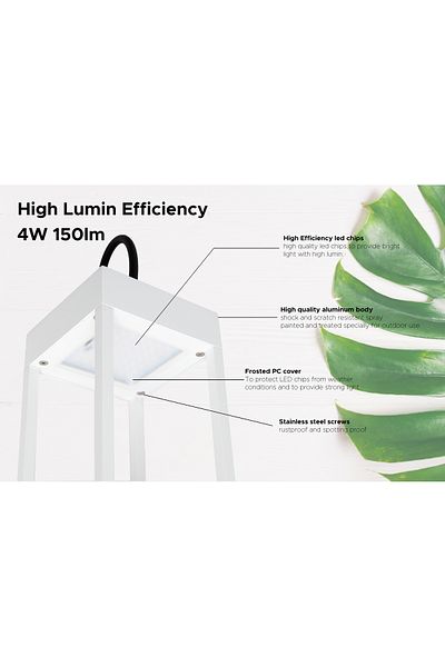 RAFEED 4W LED Comfort Life Dimmable Table Lamp 3000K, USB C Rechargeable,White