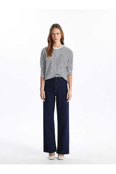 LC Waikiki Lcw Crew Neck Striped Long Sleeve Women's T-Shirt Fast Fashion