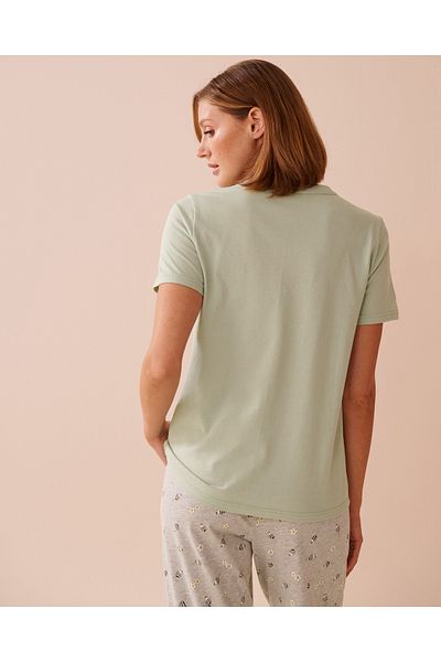 La Vie en Rose Bee Print Cotton Crew Neck T-shirt