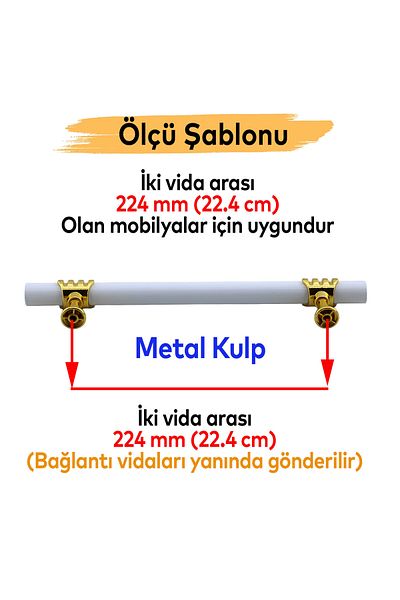 Badem10 Eylül Mobilier Bucătărie Sertar Dulap Mânere Dulap Mâner Capac Mâner Aur Alb 224 Mm Mâner Metal