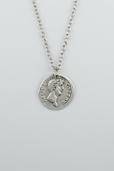 Bu Farklı Roma Parası Sikke - sezar Gümüş Kaplama Düz Zincir Kolye