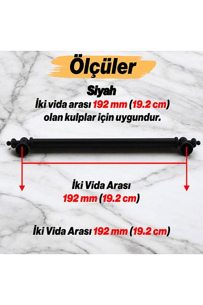 Badem10 Ottomane (192 mm - 19,2 cm) Mobilier din metal negru mat Sertar de bucătărie Dulap dulap Mâner Mâner Mâner