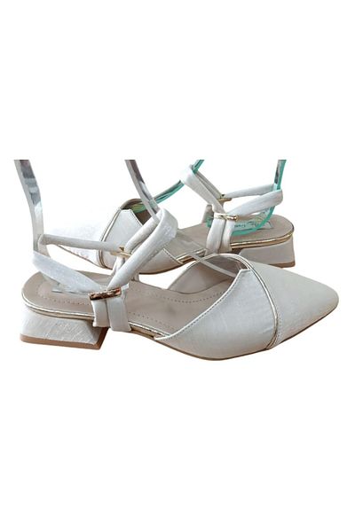 De Scario De Scarıo 25Y-594 Women's Short Thick Heeled Back Open Shoes