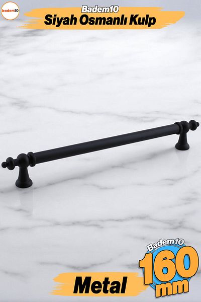 Badem10 Ottomane (160 mm - 16 cm) Mobilier din metal negru mat Sertar de bucătărie Dulap dulap Mâner Mâner