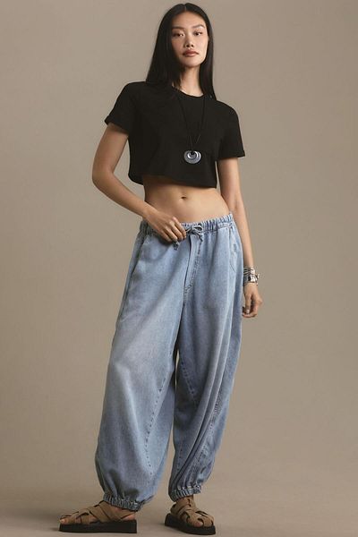 september island High Waist Denim Balloon Pants