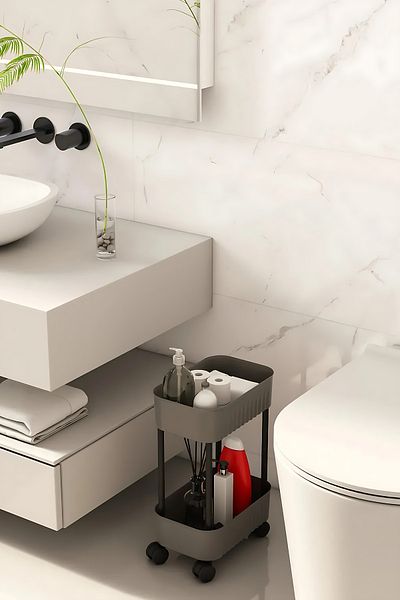 BEYZANA Lisbon 2-Tier Under Sink Organizer Ντουλάπα κάτω από τον πάγκο Οργανωτής με τροχούς