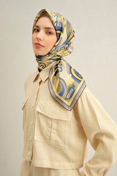 Armine 2025 Spring Summer Season % 100 Sura Silk Scarf 9323Dm 80
