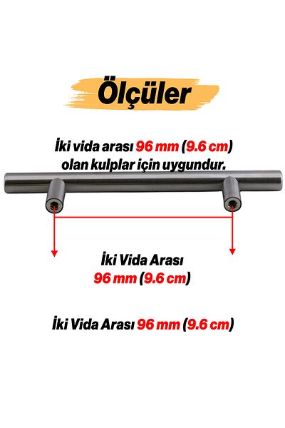 Badem10 Mia Mojan (96 mm - 9,6 cm) Mobilier din metal inox Sertar de bucătărie Dulap dulap Mâner Mâner Mânere