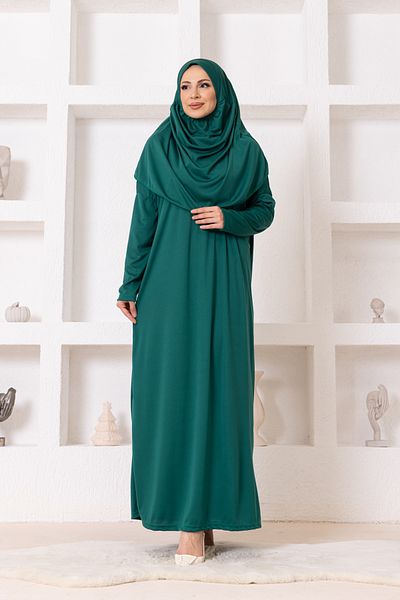 lumuteks Ολόσωμο φόρεμα προσευχής με μαντίλα Emerald Green