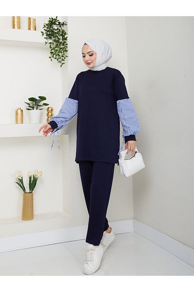 Moda Krash Balloon Sleeve Shirt Detail Sports Suit