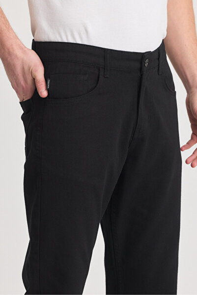 TheSeason Erkek Siyah Gabardin Relaxed Baggy Pantolon