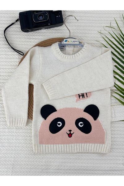 KURGAN TEKSTİL Bicycle Collar Animal Pattern Knit Sweater